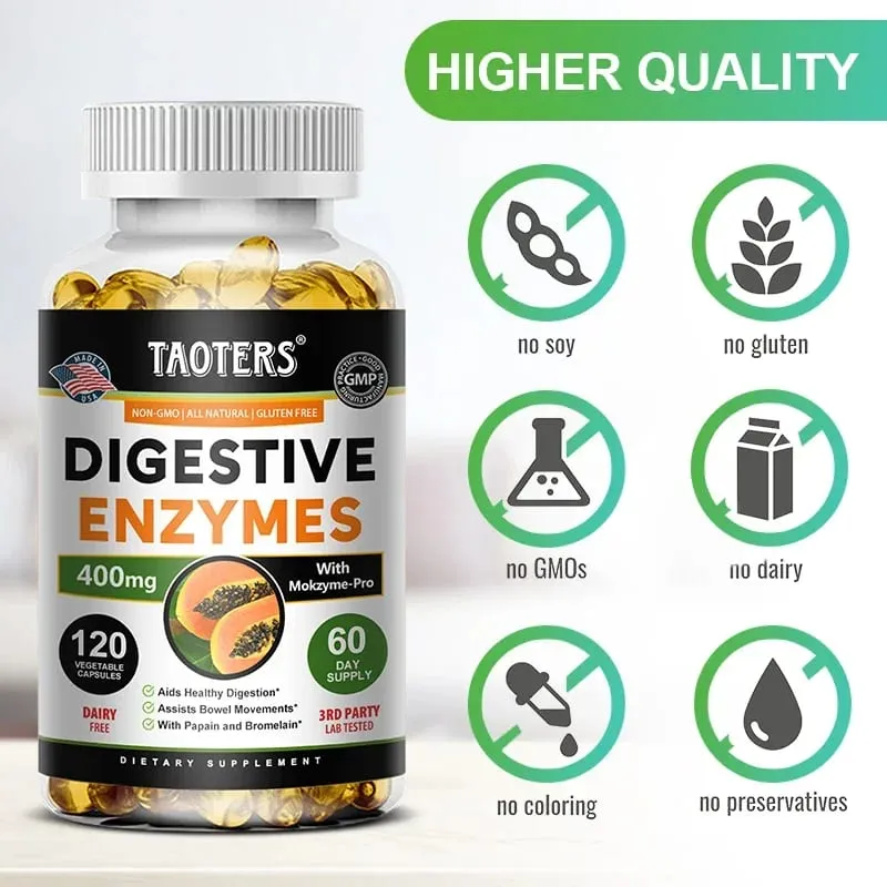Digestive Enzymes - Aids in Bowel Movements Metabolism Nutrient Digestion and Intestinal Health for Adult Men and Women — image 7