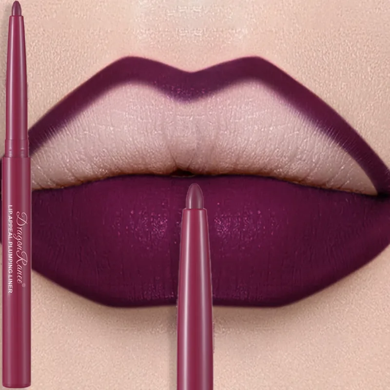 Matte Mauve Lipstick Pencil Long Lasting Waterproof Non-Stick Lipliner Crayon Velvet Lip Contour Outline Smooth Natural Makeup