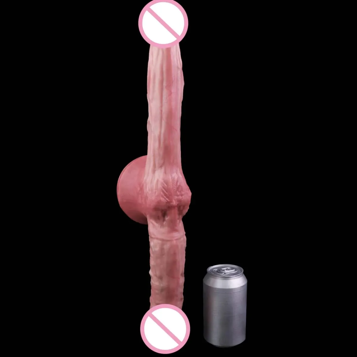 Mainan Seks Stimulator Vagina Anal Kepala Ganda Dildo Panjang Realistis 47Cm dengan Pengisap untuk Pasangan Lesbian Alat Dewasa Pria Gay