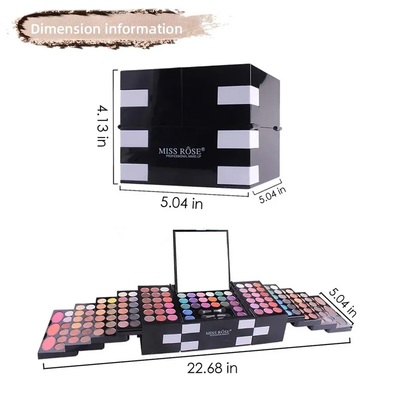 Multi-functional Makeup Box With Mirror Pro Eye Shadow Palette Set For Stage Make up Practical Cosmetic Kit For Makeup