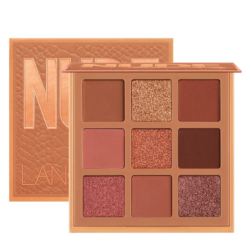 9 Colors Nude Eyeshadow Powder Makeup Palette Matte Shimmer Eye Pigmented Powder Make Up New Warm Earth Color Eyeshadow — image 5