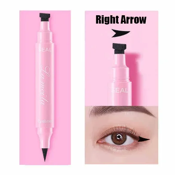 Moon Flower Star Eyeliner Stamp Pen 2IN1 Black Liquid Eye Liner Pencil Love Heart Triangle Waterproof Quick Dry Makeup Cosmetic