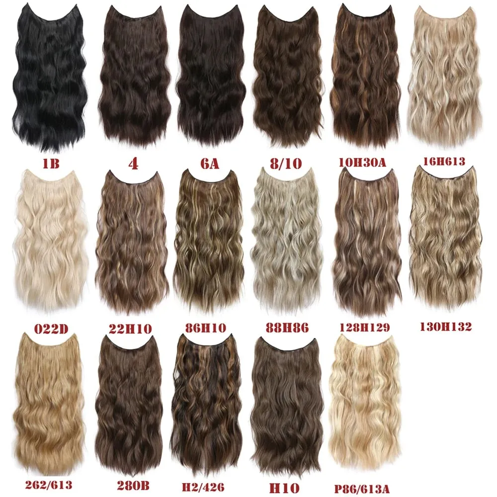 Synthatic Artificial Long Wavy Hairpiece Blonde Mixed Brown False Hair Piece For Women Two Clips Natural Hair Extension 17 Color — image 9
