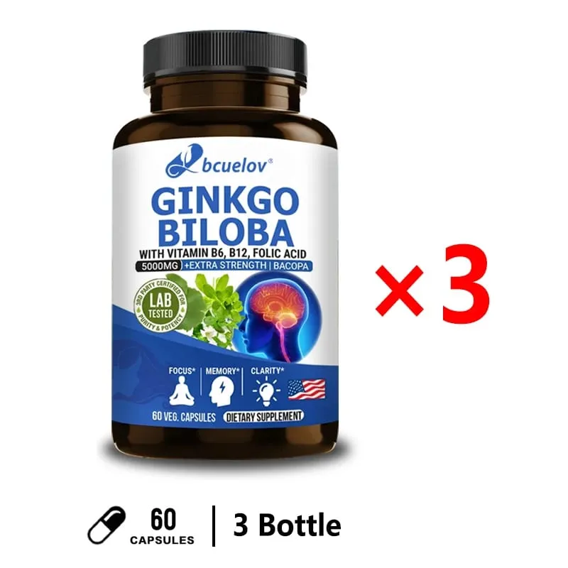 Advanced Nootropic Brain Booster Supplement Improves Memory Enhances Focus Boosts Nerve Energy & IQ Health Vitamins B12 B6