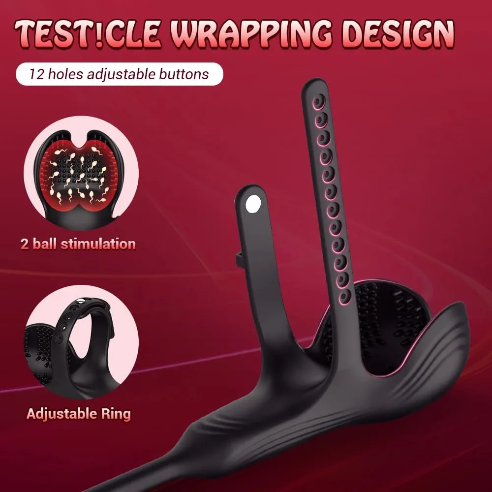 Mainan Seks Stimulator Noda Testis Cincin Ayam Remote Control Pemijat Prostat Pria Penggetar Steker Anal Pendorong untuk Pria Pasangan — image 4