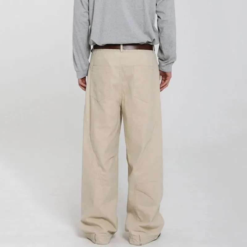 Korean Style Men's Jeans Casual Solid Color Washed Simple All-match Trousers Cleanfit Wide Leg Loose Male Jeans New 9W4253 — image 7