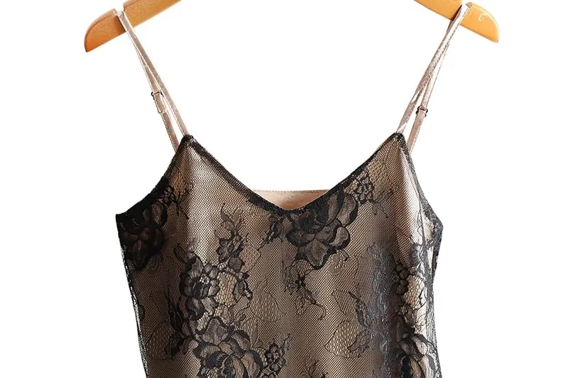 Sexy Lace Spaghetti Strap Top Women Halter V Neck Basic Cami Sleeveless Satin Silk Tank Tops Summer Camisole — image 9
