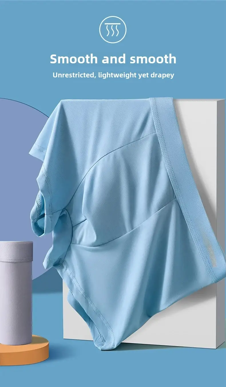 Men's Ice Silk Boxer Shorts 4/8-Pack Breathable Cooling Underwear Soft Summer Underpants Stretch Comfort L-6XL Sexy Design