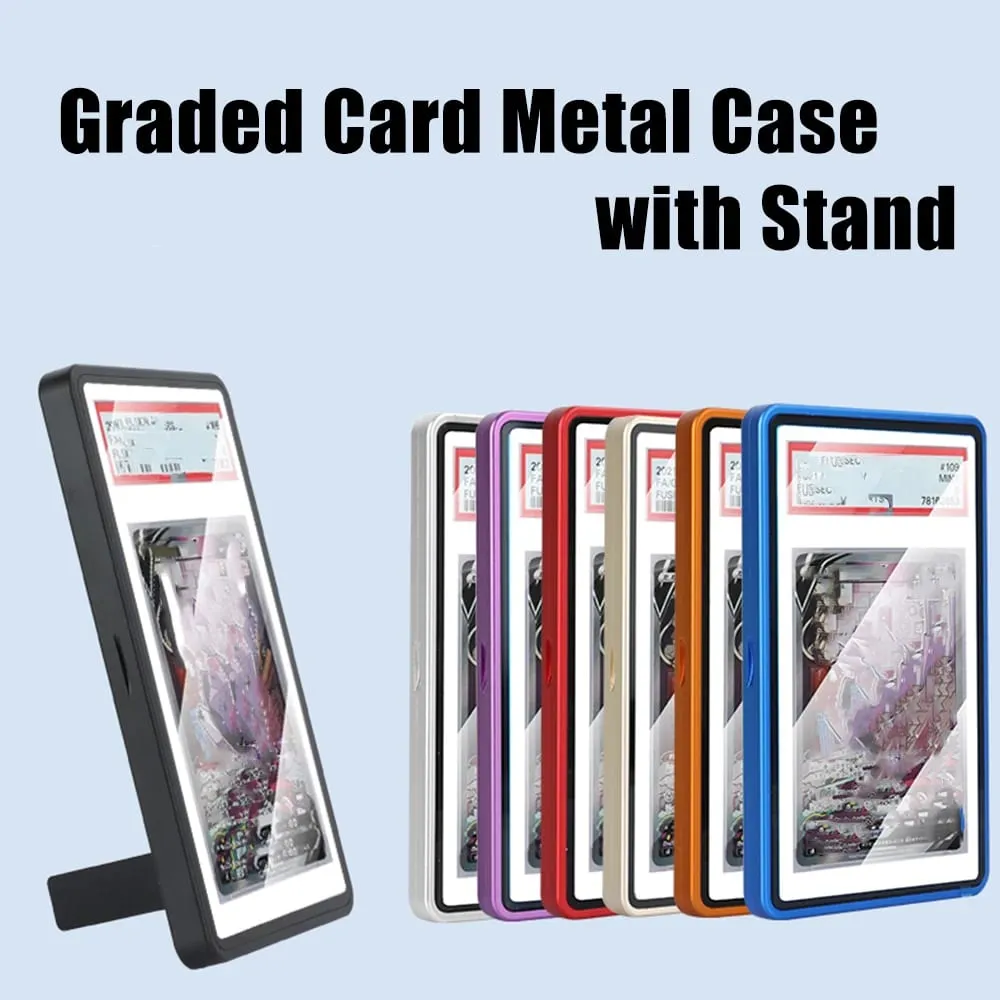 Aluminum Alloy Multicolor Trading Card Protect Case with Stand For PSA BGS Graded Card Support Horizontal and Vertical — image 1