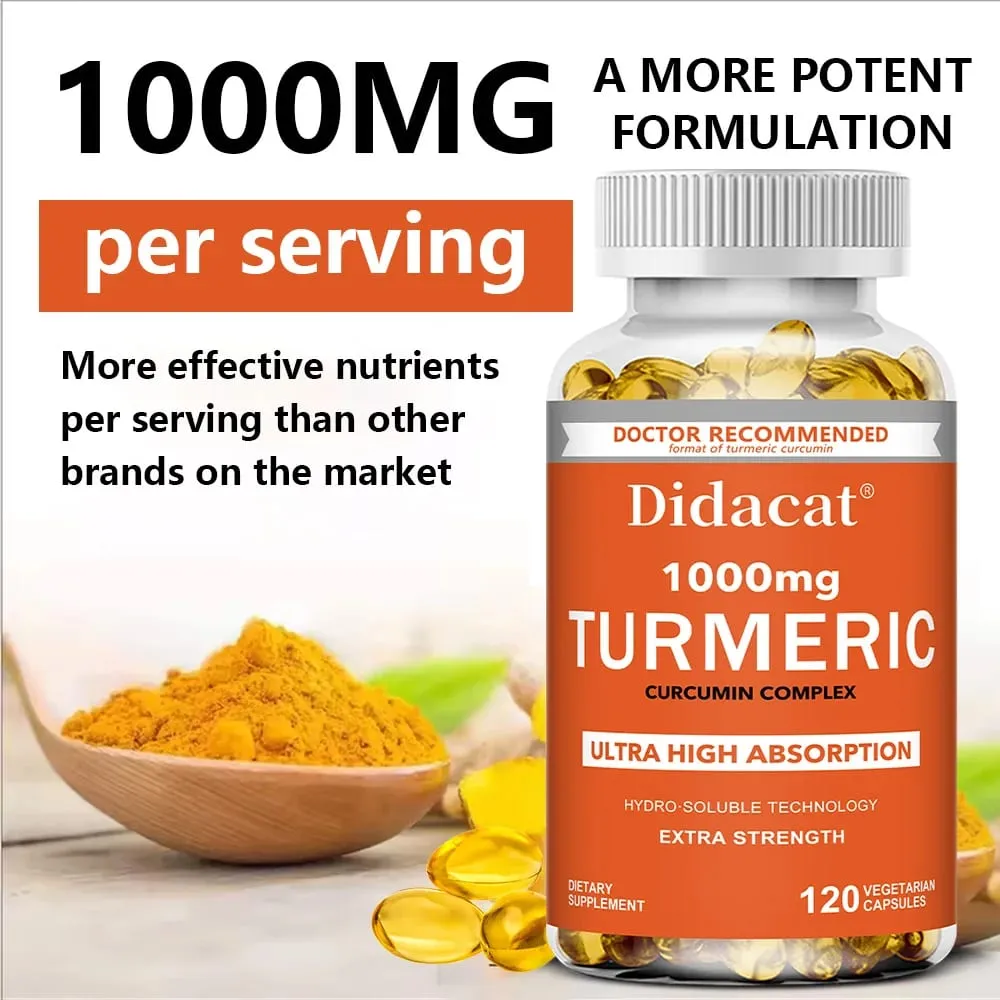 Turmeric Curcumin - 1000 Mg Supports Joint Health Antioxidant Supports Immune Heart Digestive Health - 120 Capsules — image 2