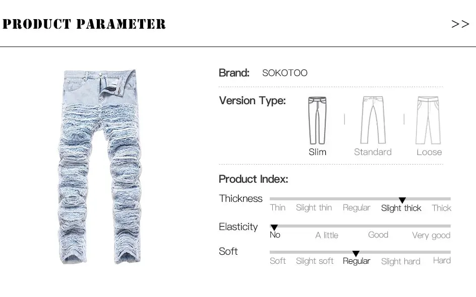 Men's Light Blue Fringe Denim Jeans Ripped Distressed Destroyed Streetwear Pants with Patches Patchwork Loose Fit Trousers — image 7