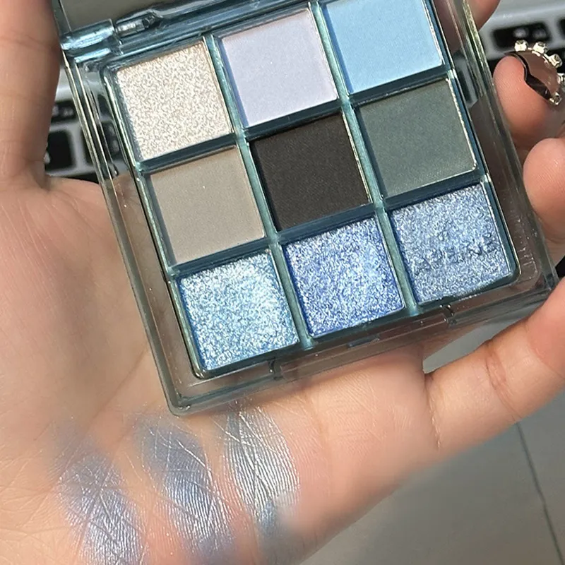 9-Color Eye Shadow Palette - Vibrant Colors Shiny Palette Waterproof and Durable Suitable for Music Festival Makeup — image 7