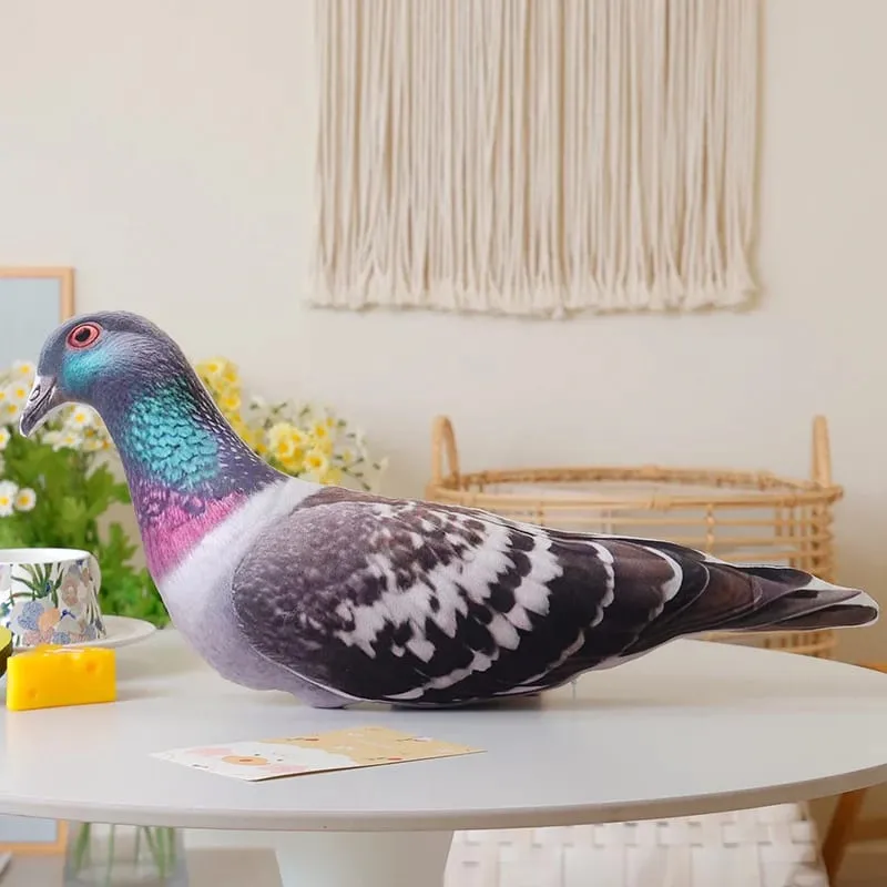 Simulation 3D Printed Animal Pillow Lifelike Parrot Goose Duck Pigeon Pheasant Cock Stuffed Doll Cute Cushion Toys Home Decor — image 13