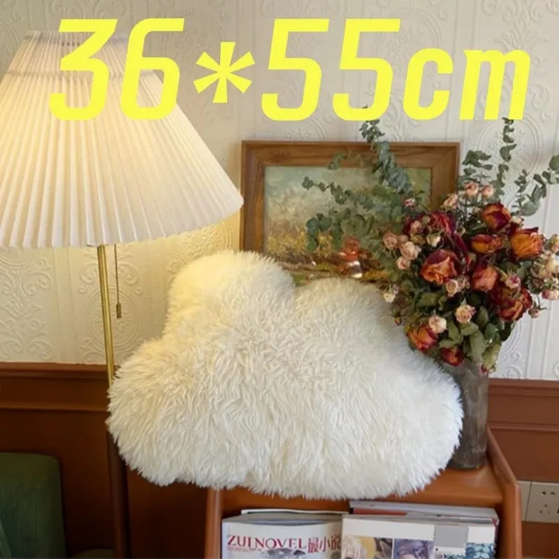 Furry Pillow White Moon Star Cloud Plush Toy Stuffed Adorable Cartoon Weather Huggable Pillow Bedroom Decoration Sofa Cushion — image 11