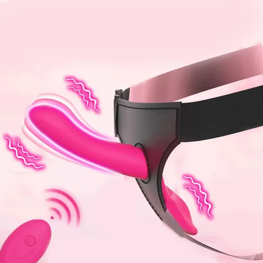 Strap On Double-Headed Vibrator Dildo Adjustable with 10 Vibration Modes Wearable Harness Sex Toy for Female Couple for Lesbians — image 1