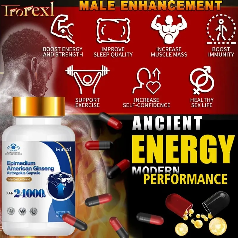 100% Premium Epimedium Horny Goat Weed American Ginseng Capsules — image 1