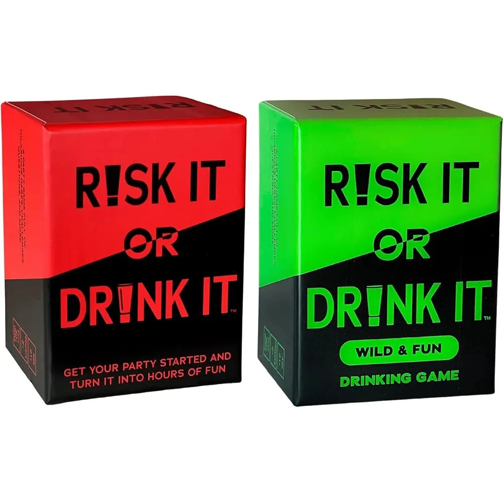 Risk It Or Drink It Fun Party Game For College Card Game Drinking Game Pregame Night Hilarious Dares Challenges Questions Adults — image 1