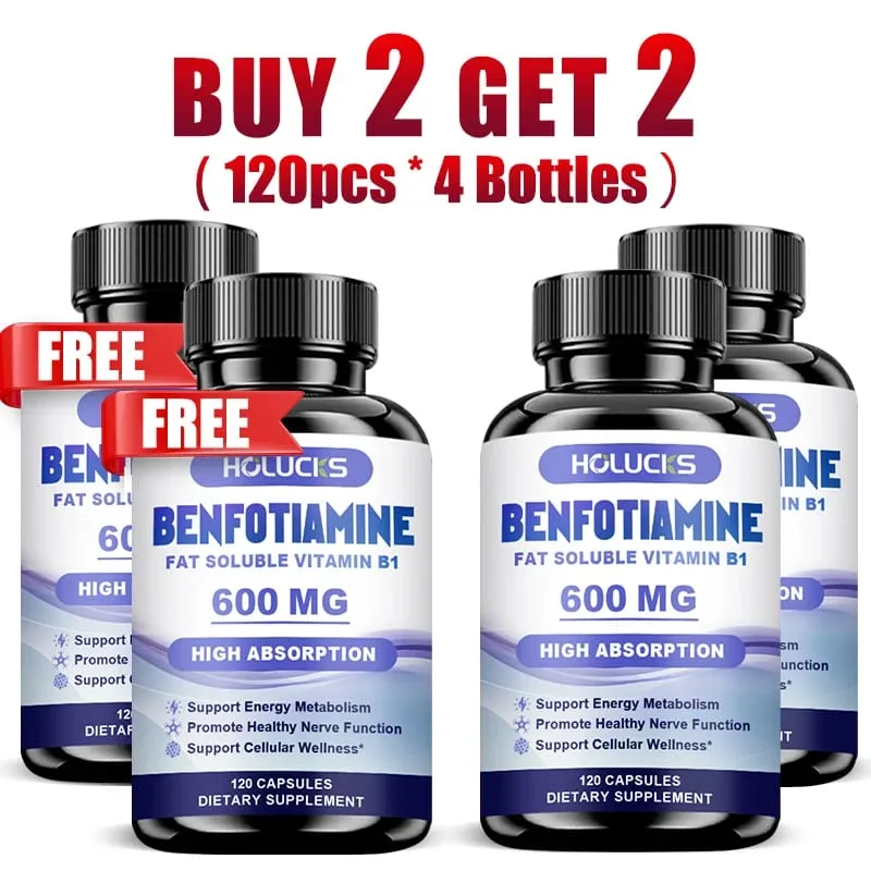 Les capsules de benfotiamine avec de la vitamine B1 liposoluble soutiennent la santé nerveuse, le métabolisme énergétique et le bien-être cellulaire pour hommes et femmes — image 1