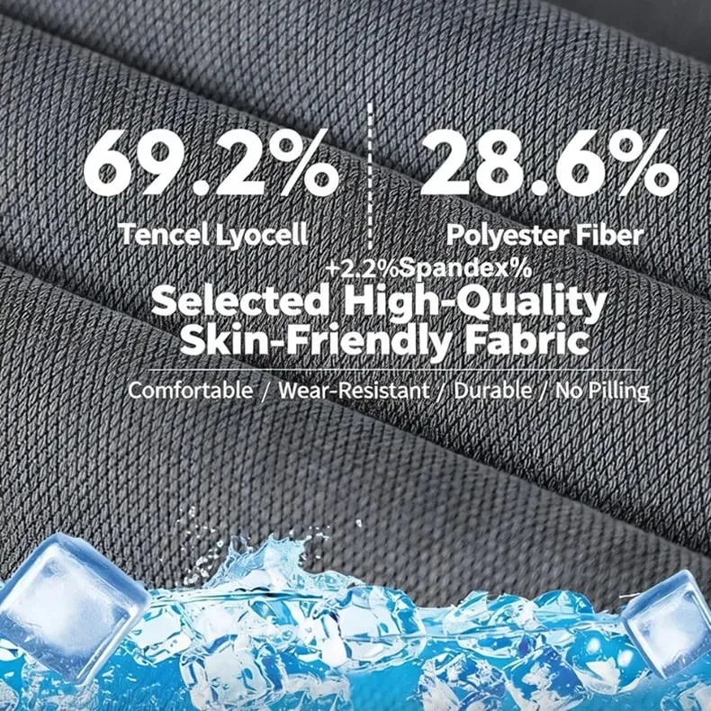 Men's Summer Soft Lyocell Fabric Jeans Thin Loose Straight Denim Pants Drawstring Elastic Waist Casual Trousers Plus Size M-5XL — image 7