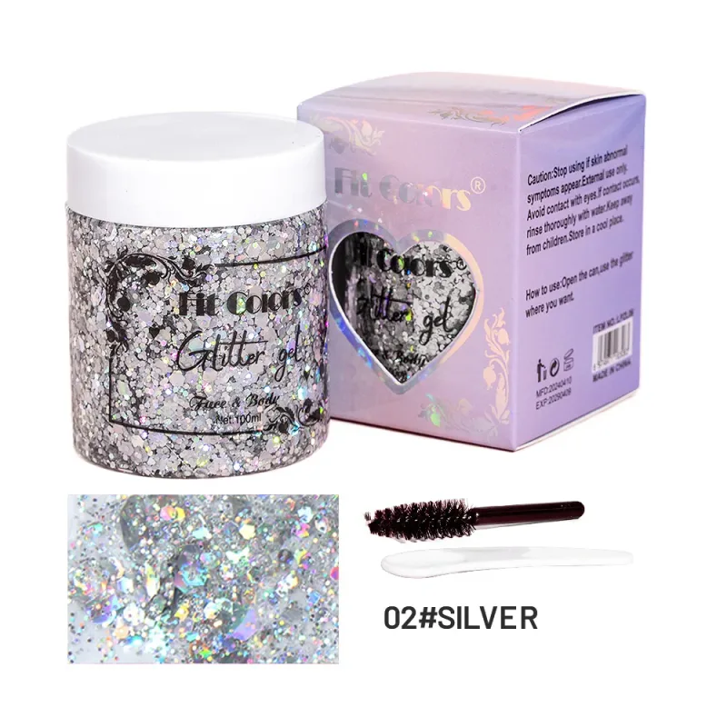 100ml Glitter Gel Eye Shadow Liquid Face Body Large Sequin Gel Multifunctional Colorful Loose Sequins Cream Party Decoration — image 8
