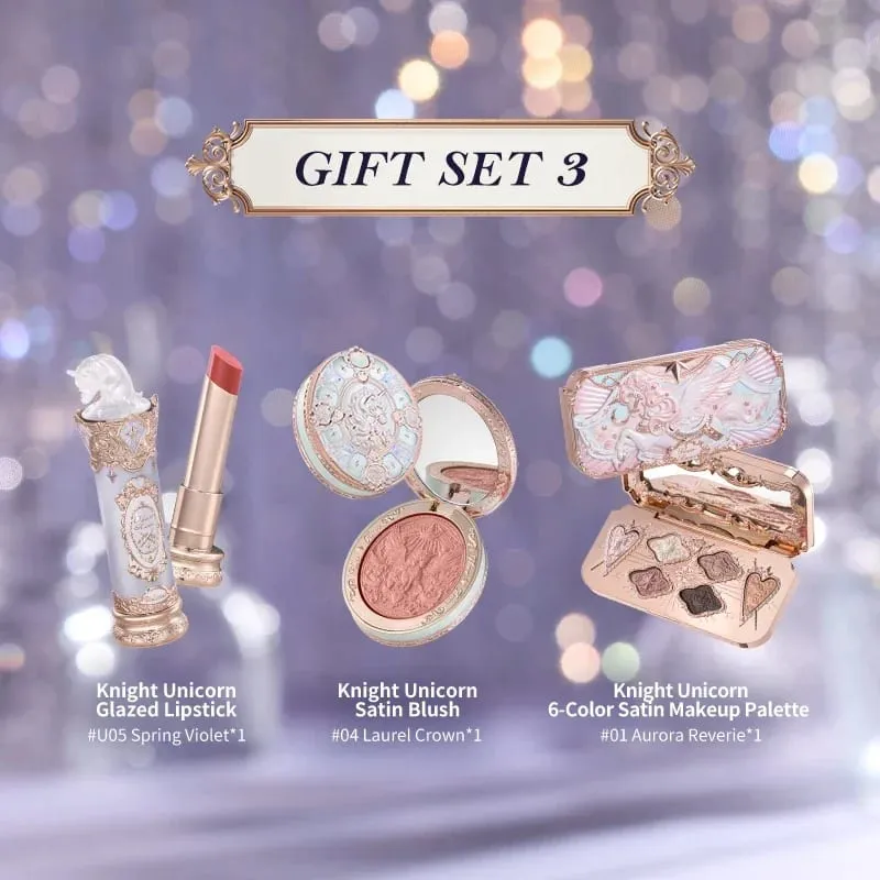 Flowerknows Knight Unicorn Collection Makeup Set Eye Shadow Palette Long Lasting Lipstick Blusher Setting Powder Matte Lipliner — image 4