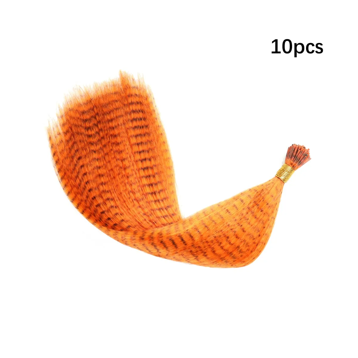 Colored Strands for Hair Feather Extension 10 Pieces I Tip Synthetic Hairpiece Fake Hair Zebra Line Feather Hair Extensions — image 17