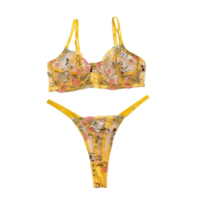 Versatile Transparent Lingerie Set Push Up Elegant Panties Bra Set Ultra-thin Bra Suit Valentine's Day — image 2