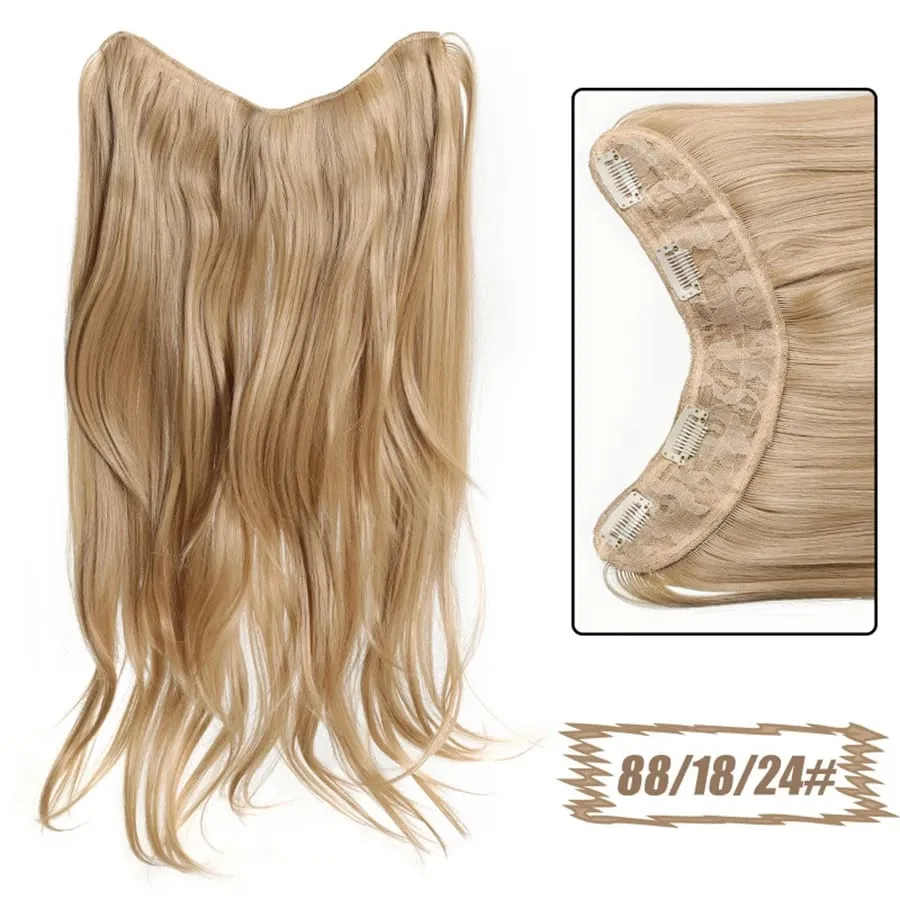 Synthetic Wig Women's Traceless Invisible U-shaped Long Straight Hair Natural Extension Wig for Daily Party Halloween Christmas — image 11