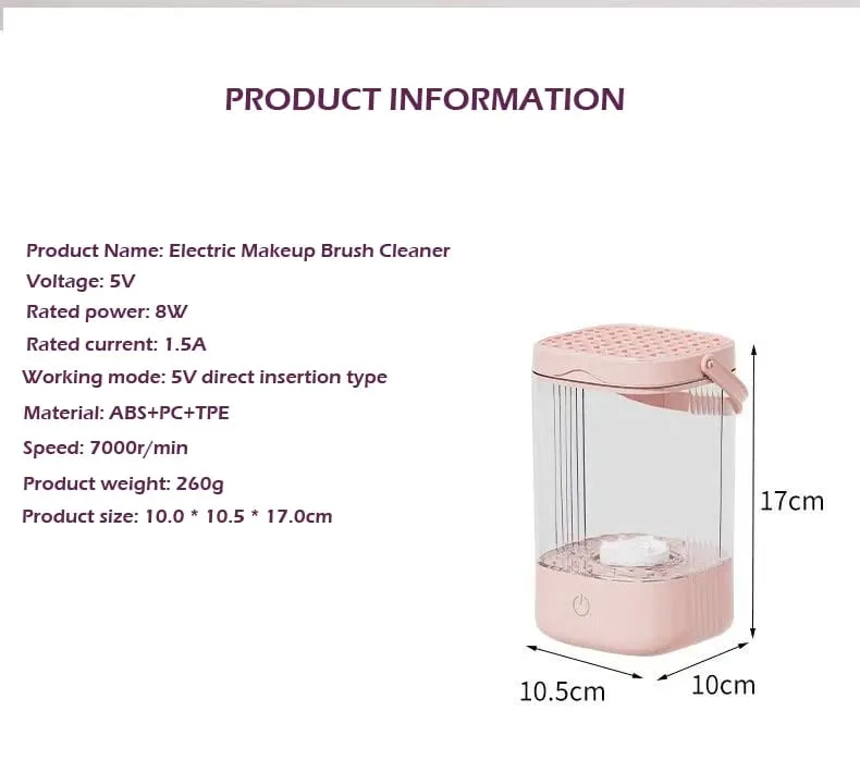 USB Plug Portable Electric Makeup Brush Cleaner Rechargeable Makeup Brushes Cleaning Tool Automatic Makeup Brush Cleaning — image 6