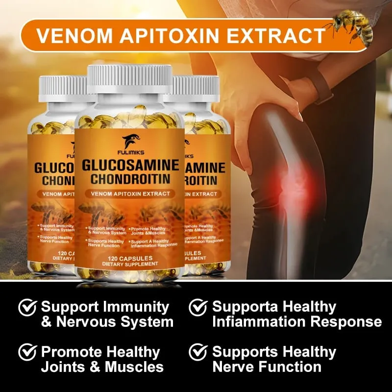 Glucosamine Chondroitin Capsules Vitamin C Nutrition Dietary Supplement Bone Knee Back Health Joints Mobility — image 4