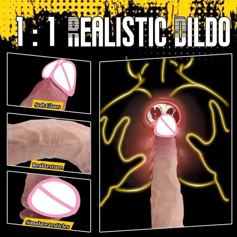 Realistisk Lang Dildo Kød Hud Blød Stor Pik Dobbelt Silikone Lille Penis Til Kvinde Mand Analsex legetøj Sugekop Masturbator — image 3