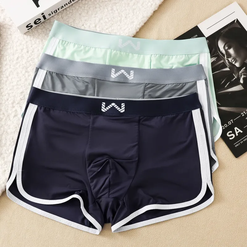 3PCS/Pack Ice Silk Breathable Antibacterial Mesh Men's Underpants Large Space Pouch Panties High Elastic Waistband Boxer Homme — image 21