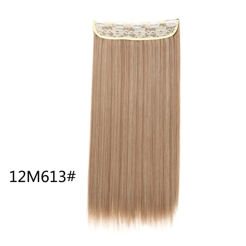 Synthetic 5-Clip One Piece Invisible Hair Extensions Long Straight 24Inch Heat Resistant Hairpiece for Women — image 15