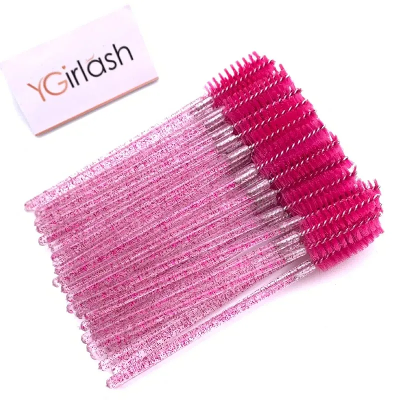 YGirlash 50Pcs Lash Swans Crystal Eyelash Applicator Μίας χρήσης Διαμαντένια λαβή Nylon Mascara Wands Brush Cosmetic Tools — image 9
