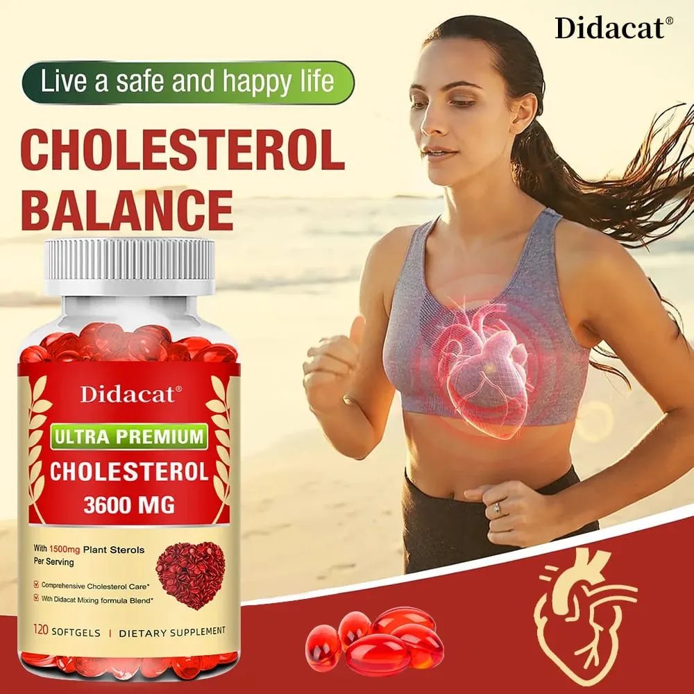 Cholesterol Supplements with Niacin Red Yeast Rice Bergamot Omega-3 & Garlic Advenced Absorption Formula 30/60/120 Softgels — image 3