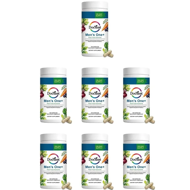 Docteat Men's One+ Real Food Nutrients Capsules with Vitamins & Minerals for Energy Immune & Digestive Support Men 150 Capsules — image 12