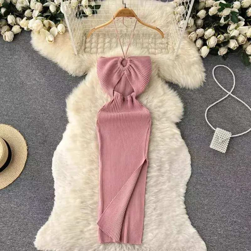 YuooMuoo Chic Mode Sexet Pakke Hofter Split Strikket Sommerkjole 2025 Kvinder Slank Elastik Bodycon Festkjole Streetwear Outfit — image 8