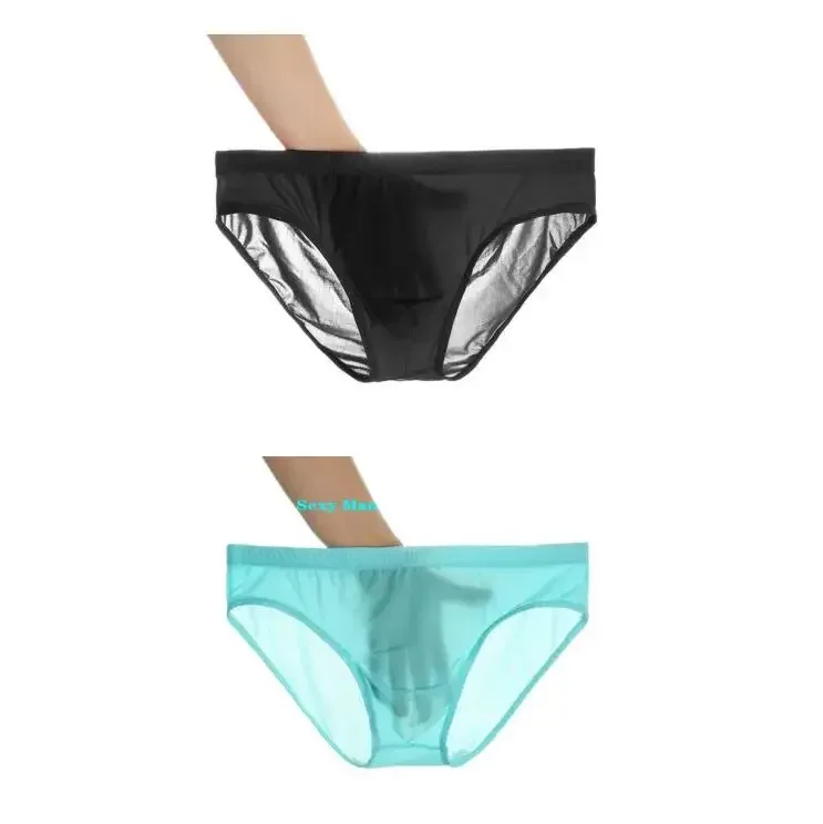2 ADET Ultra Ince Buz Ipek Külot Erkekler Artı Boyutu M-4XL Düz Renk Gençlik Saydam Düşük Bel Nefes Seksi Erkek Külot — image 16
