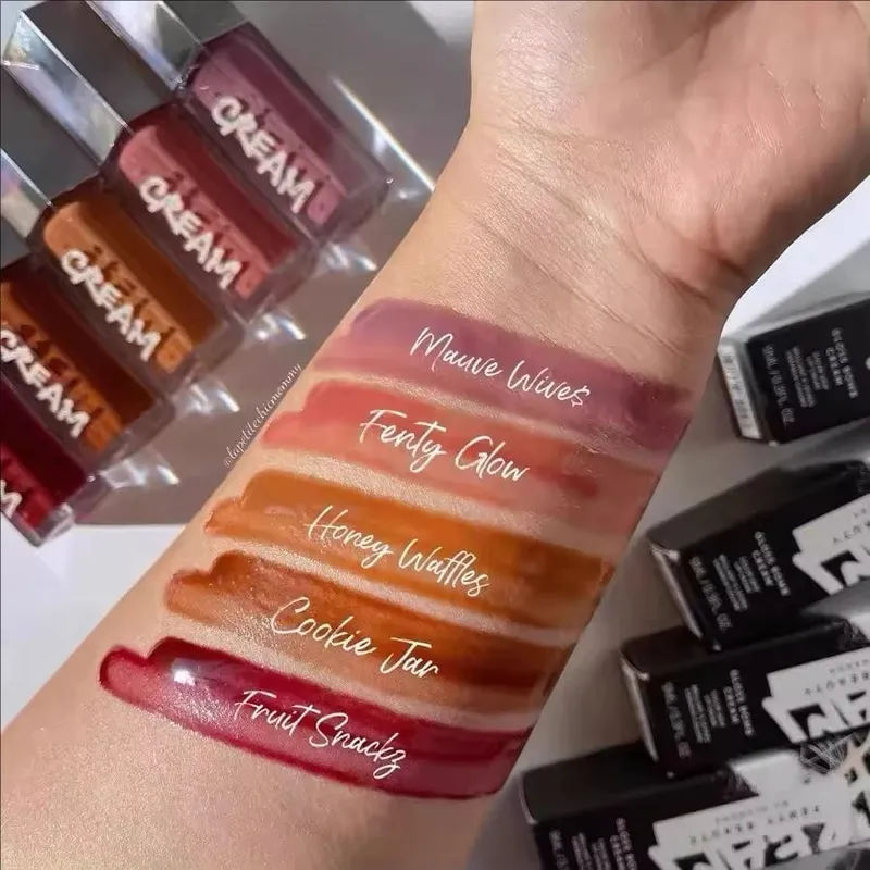 Hot Fenty Beauty Lip Gloss Lipstick Water Gloss Highlight Mirror Lasting FUSSY HEAT RIRI Sparkling Charming Moisturize Lip Care — image 6