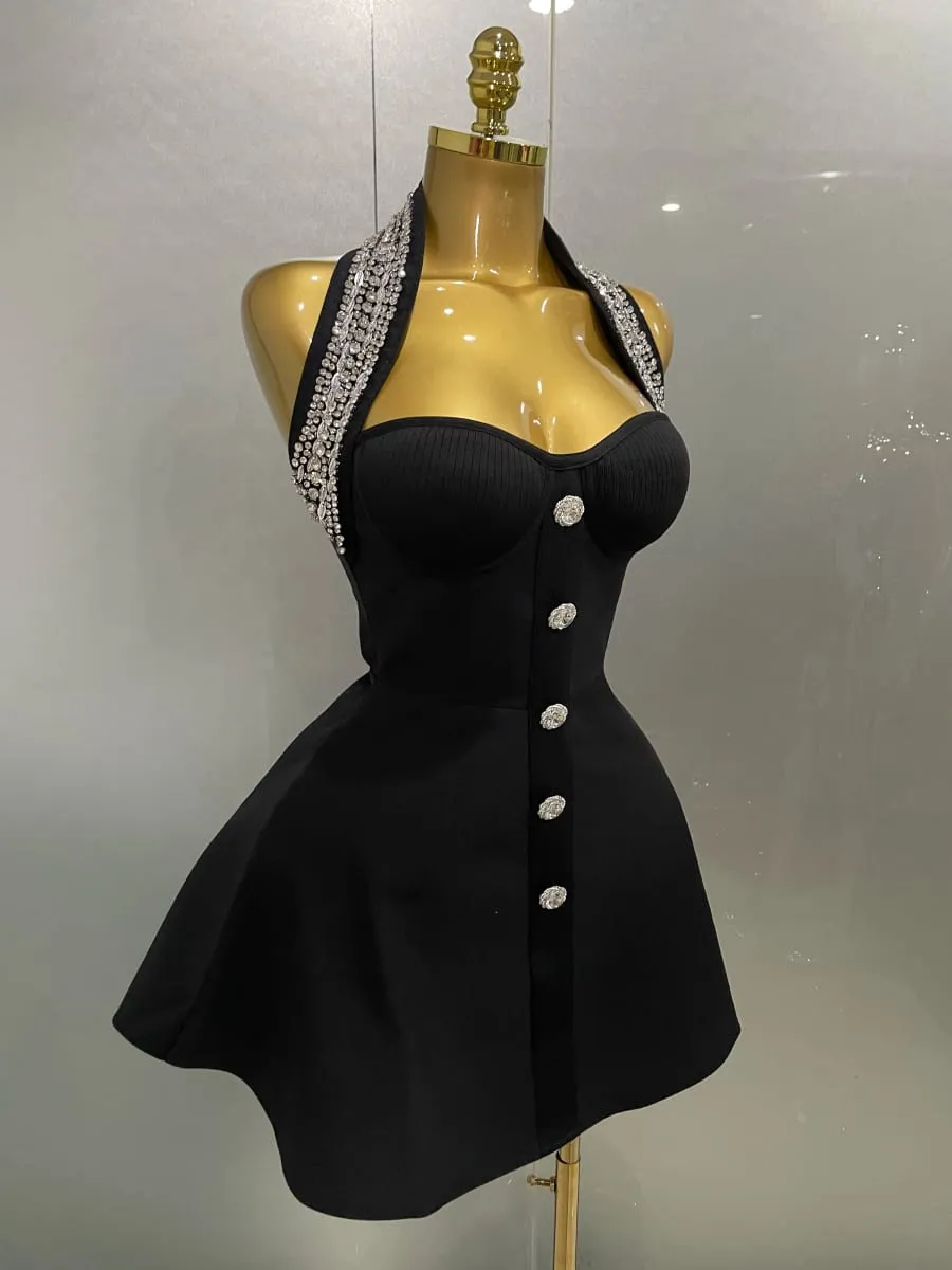 2025 여성 블랙 섹시한 오프 숄더 샤이닝 크리스탈 Bodycon 붕대 롱 드레스 장갑 우아함 축하 저녁 파티 드레스 — image 5