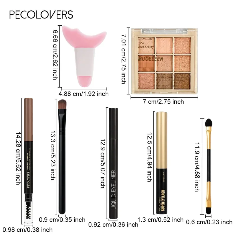 7PCS/Set Eye Makeup Set‑ Multi‑textured with Pearlescent Matte and Glitter Finishes Ideal for Halloween Makeup Looks.