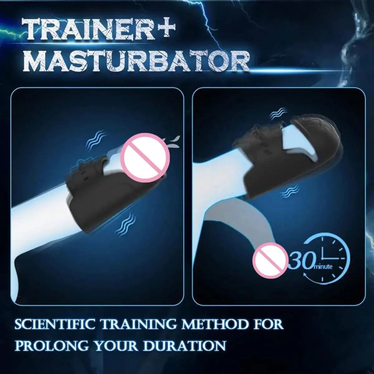 Male masturbation cup 10 frequency vibration glans trainer penis exercise delayer glans stimulator cock ring male adult products