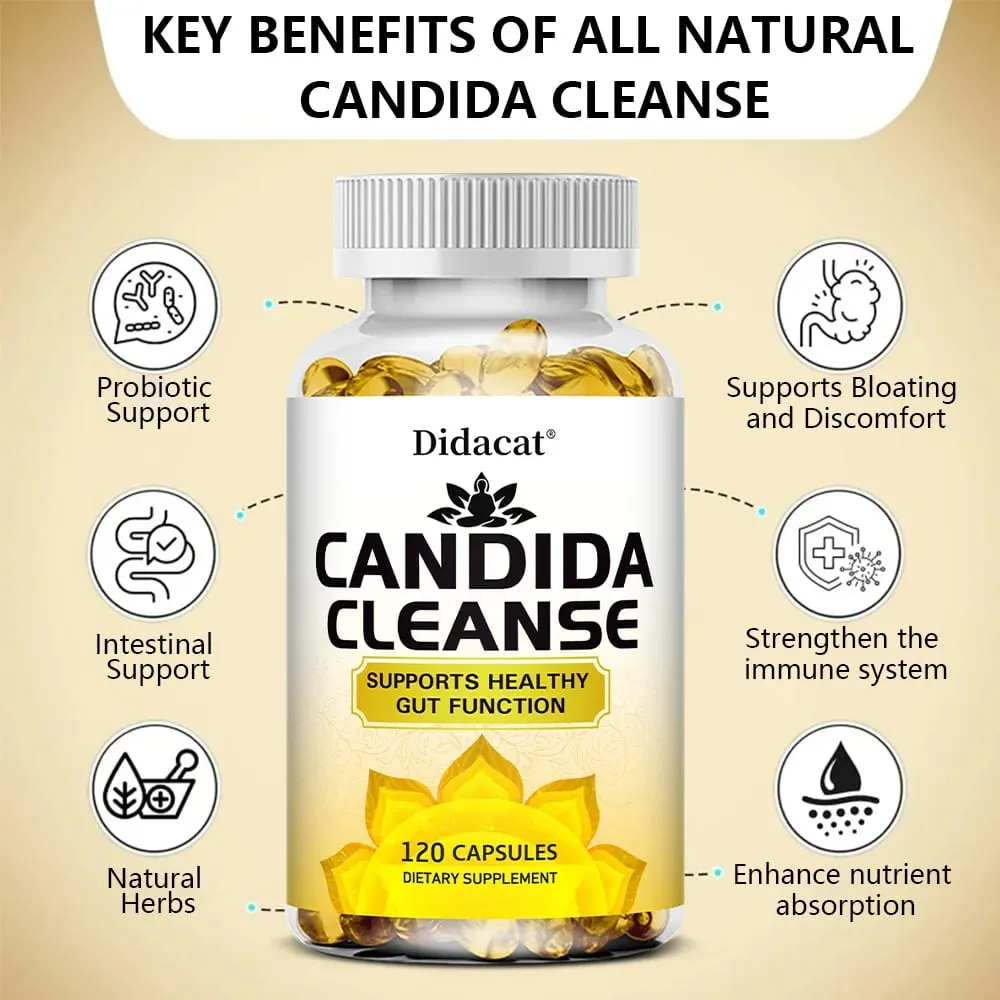 Candida Cleanse – enthält natürliche Kräuter und Probiotika zur Unterstützung einer gesunden Darmfunktion und eines gesunden Immunsystems, geeignet für Unisex — image 2
