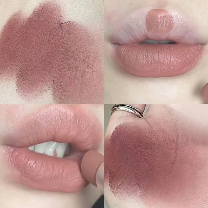 Waterproof Velvet Lipstick Easy To Wear Long-lasting Lipstick Matte Nude Coffee Lip Glaze Non-stick Cup Makeup Lip Tint Cosmetic