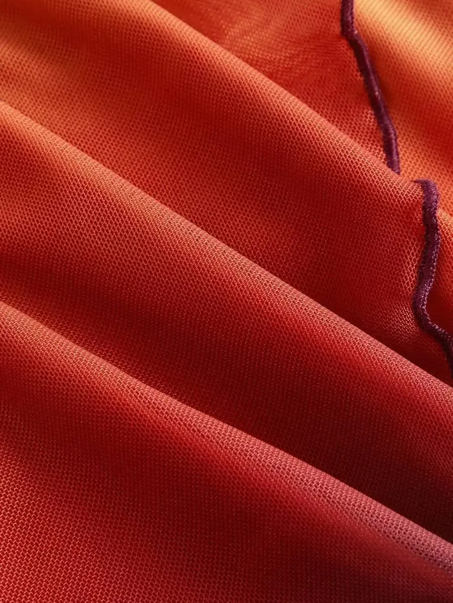 Vestido de alça espaguete assimétrico com gravata borboleta gradiente — image 5