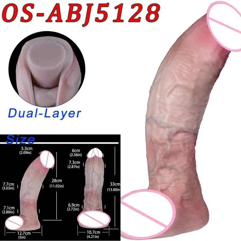 Mainan Seks Stimulator Vagina Anal Kepala Ganda Dildo Panjang Realistis 47Cm dengan Pengisap untuk Pasangan Lesbian Alat Dewasa Pria Gay