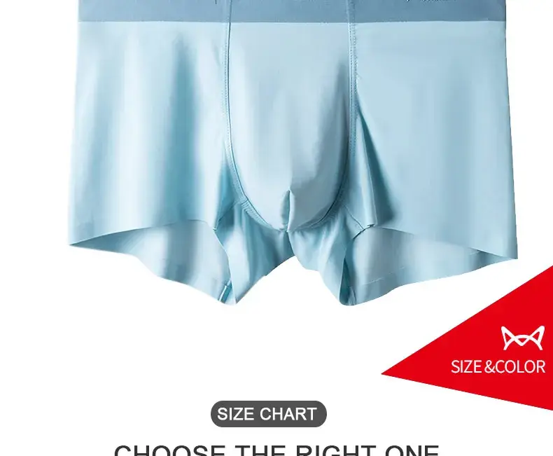 MiiOW Silk Sexy Men Underwear Boxers Men's Panties Graphene Antibacterial Crotch Boxer Man Underpants L-5XL Men's Boxer Briefs