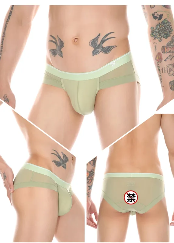 Summer Men's Underwear Boxers Bulge Ice Silk Briefs Ultra-thin Breathable Cool Panties — image 17
