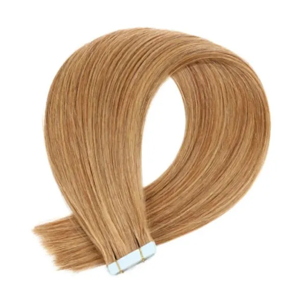Straight Tape In Hair Extensions 24 26 28 30'' Invisible Skin Weft PU Remy Human Hair Adhesive Natural Blonde Hairpiece