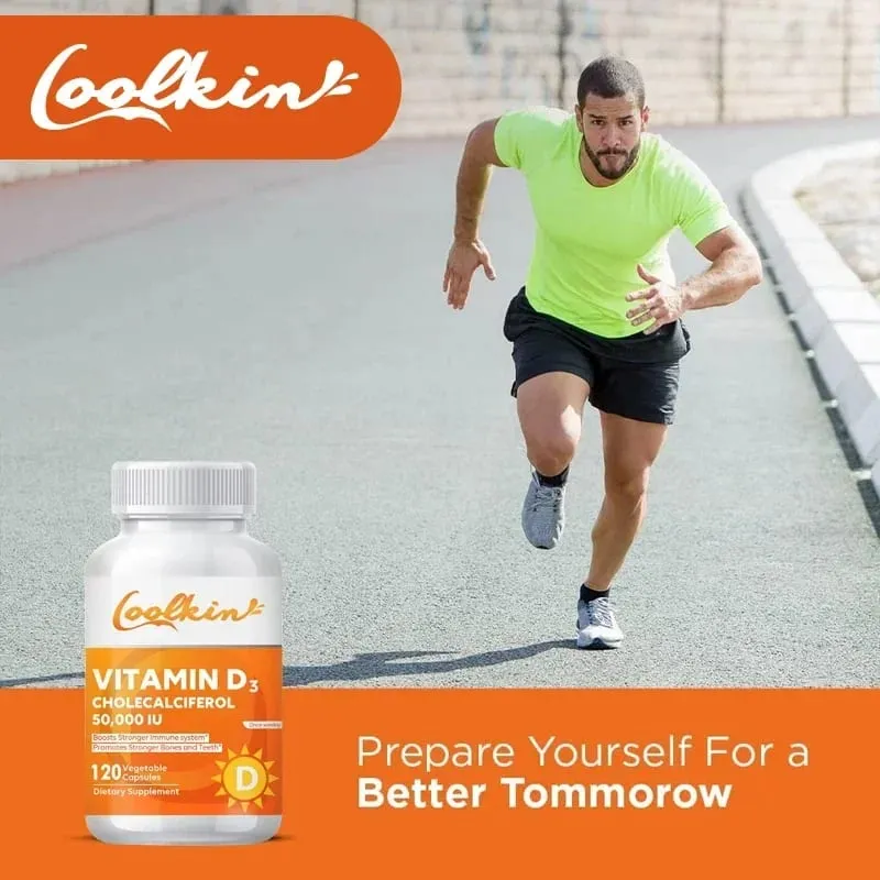 High Potency Vitamin D3 50 000 IU - 120 Vegetarian Capsules - Gluten Free Non-GMO Vitamin D Supplement